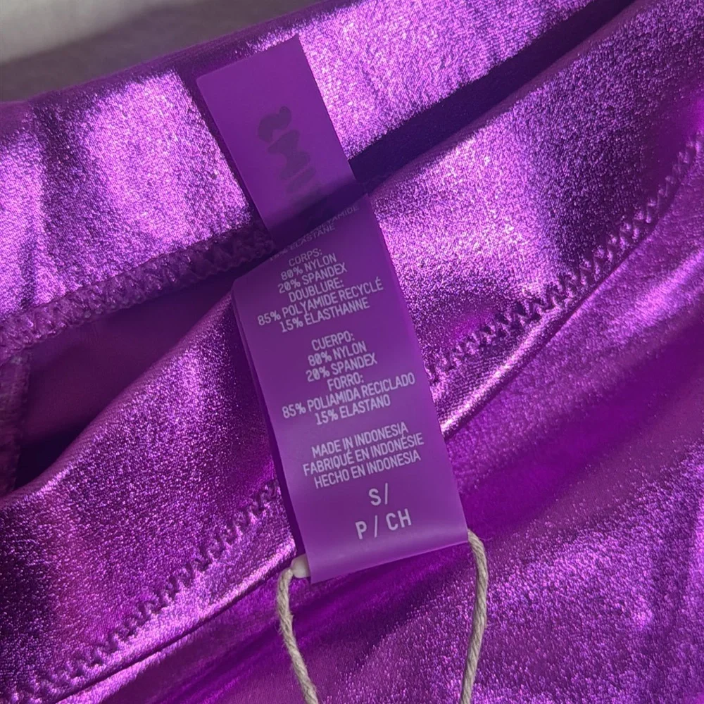 Skims Metallic Swim V Waist Pants In Dragonfruit Size small festival rave beach
